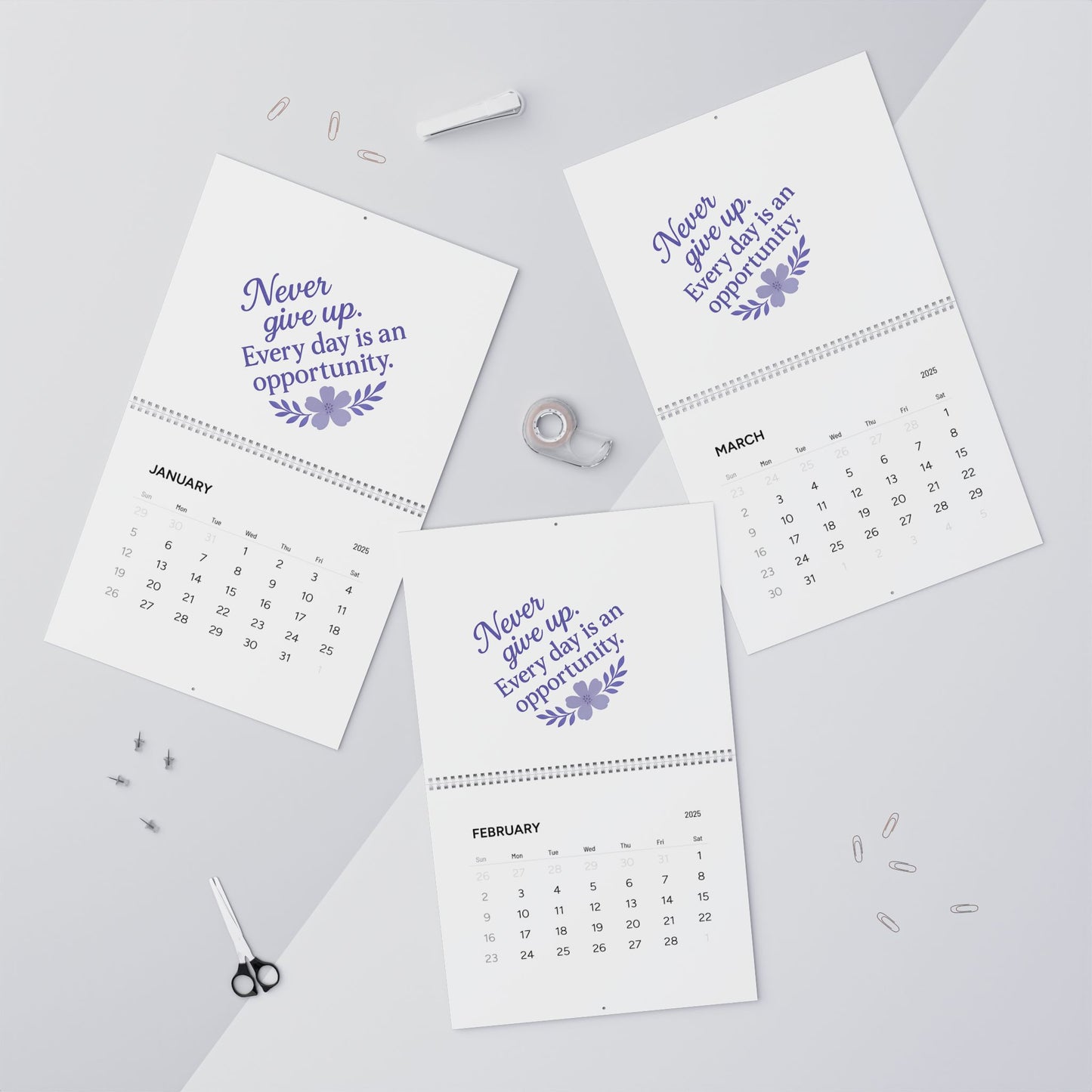 Inspirational Wall Calendar 2025 - God's Plan Quote